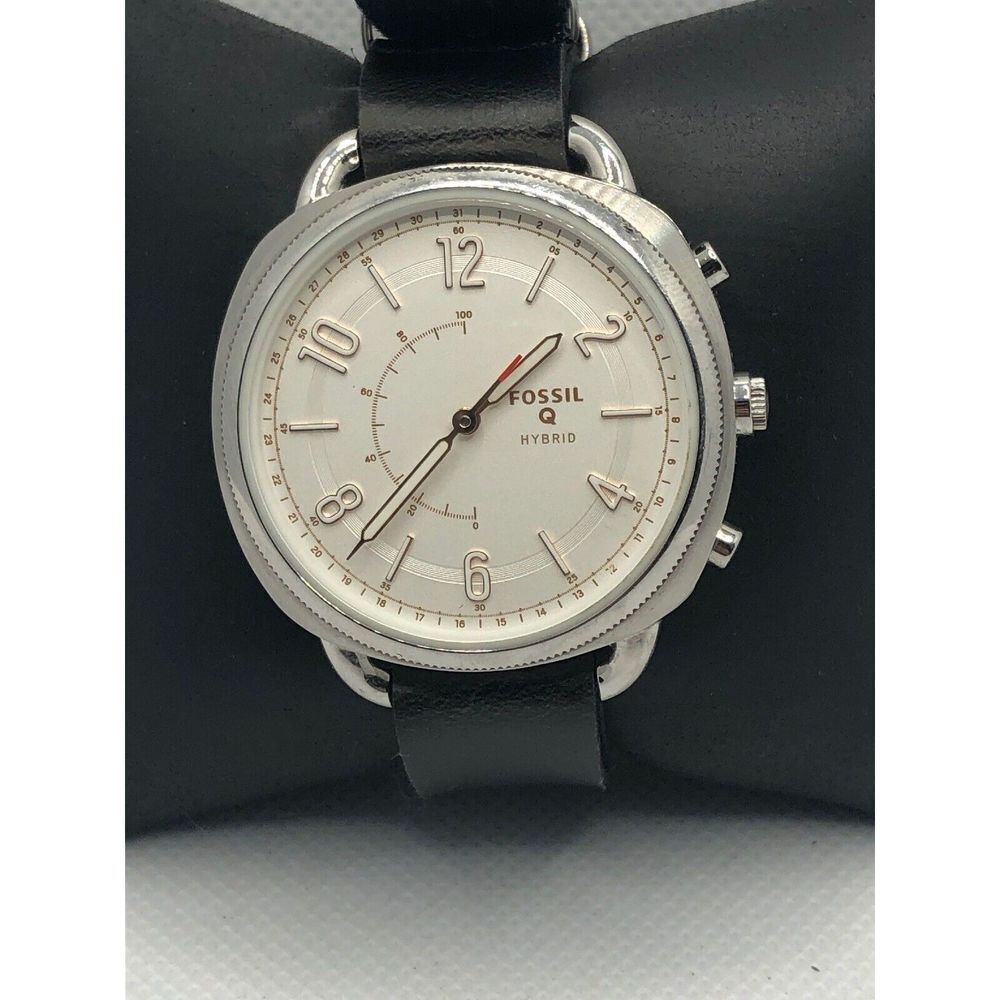 Fossil Q FTW1200 Women's Black Leather Analog Dial Wrist Hybrid Smart Watch HK20